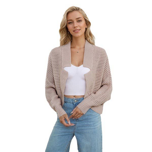 STYLISH V-NECK BAT-SLEEVED CARDIGAN SWEATER