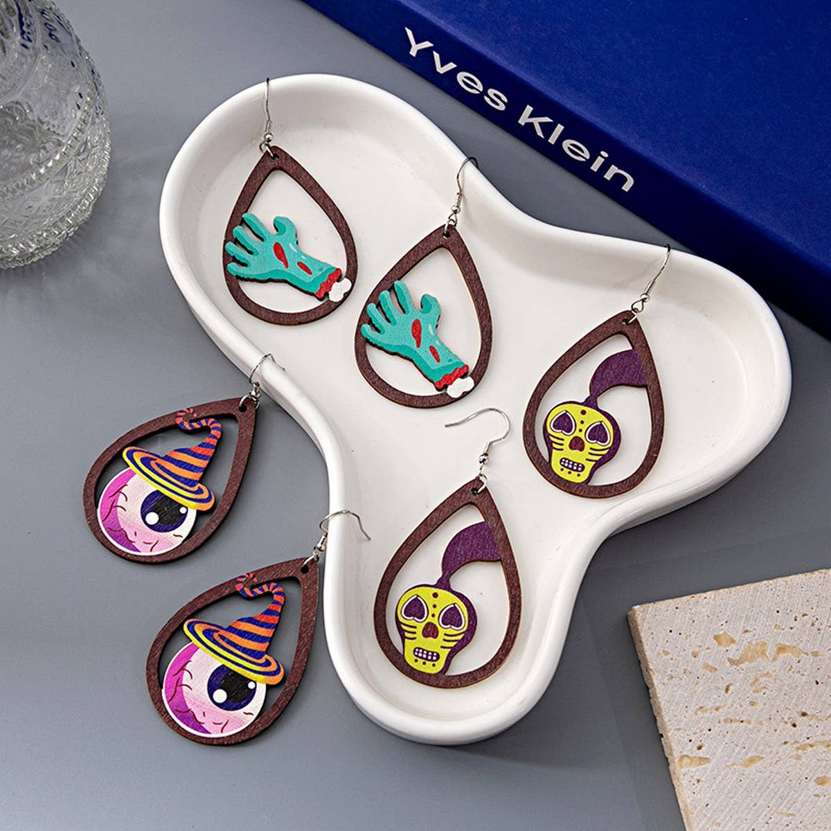 HALLOWEEN PARTY CREATIVE WOODEN EARRINGS