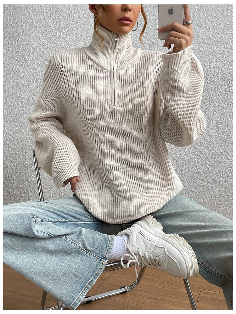 VINTAGE HALF-ZIP PULLOVER SWEATER KNITWEAR