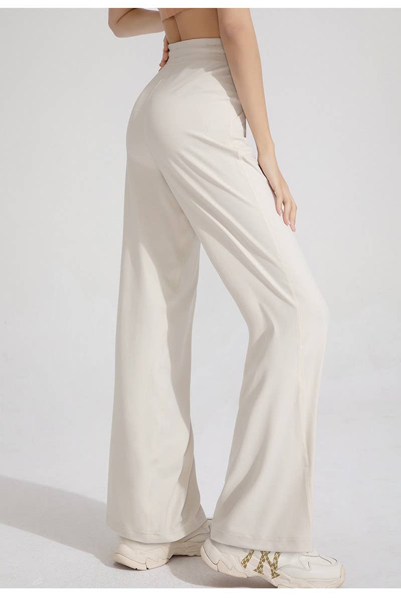 CWBLP1509_HIGH WAIST LOOSE POCKET WIDE LEG YOGA PANTS