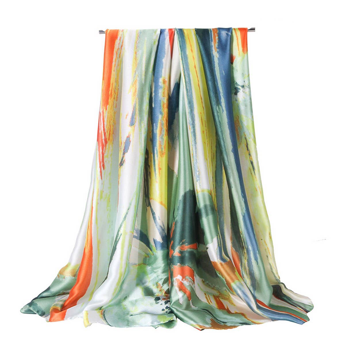 Lily Print Silk Scarf - Graffiti Style for Women
