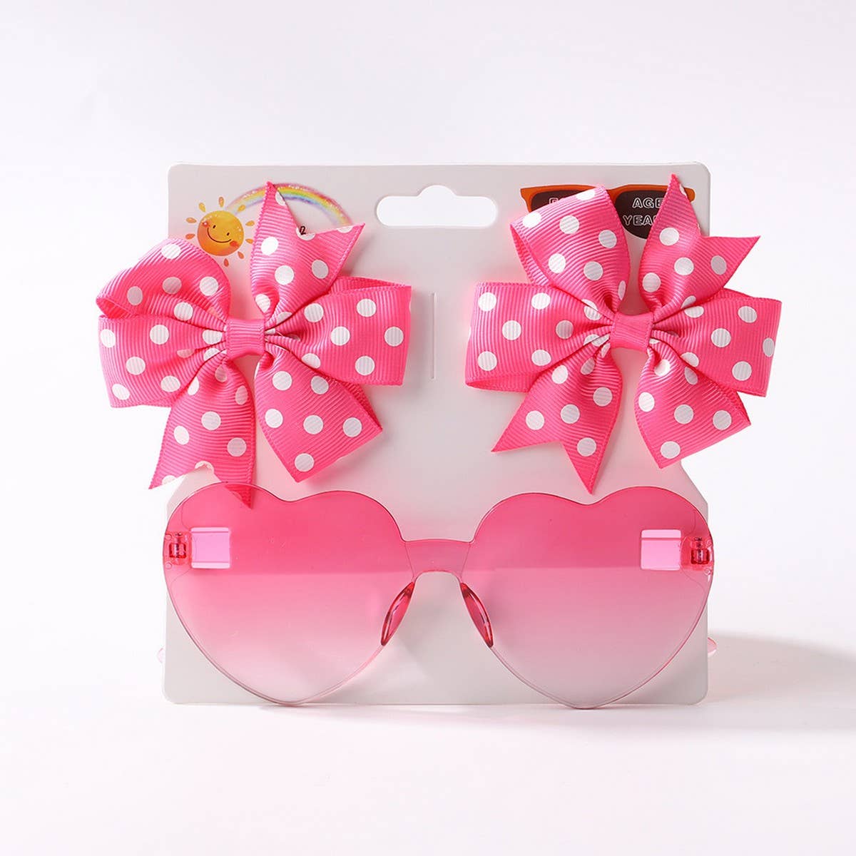 Kids Polka Dot Grosgrain Bow Hair Clip &Sunglasses