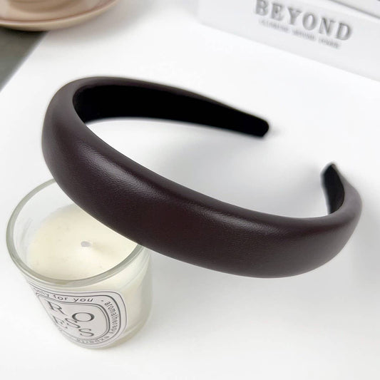 TEXTURED SOLID COLOR WIDE BRIM HIGH TOP HEADBAND