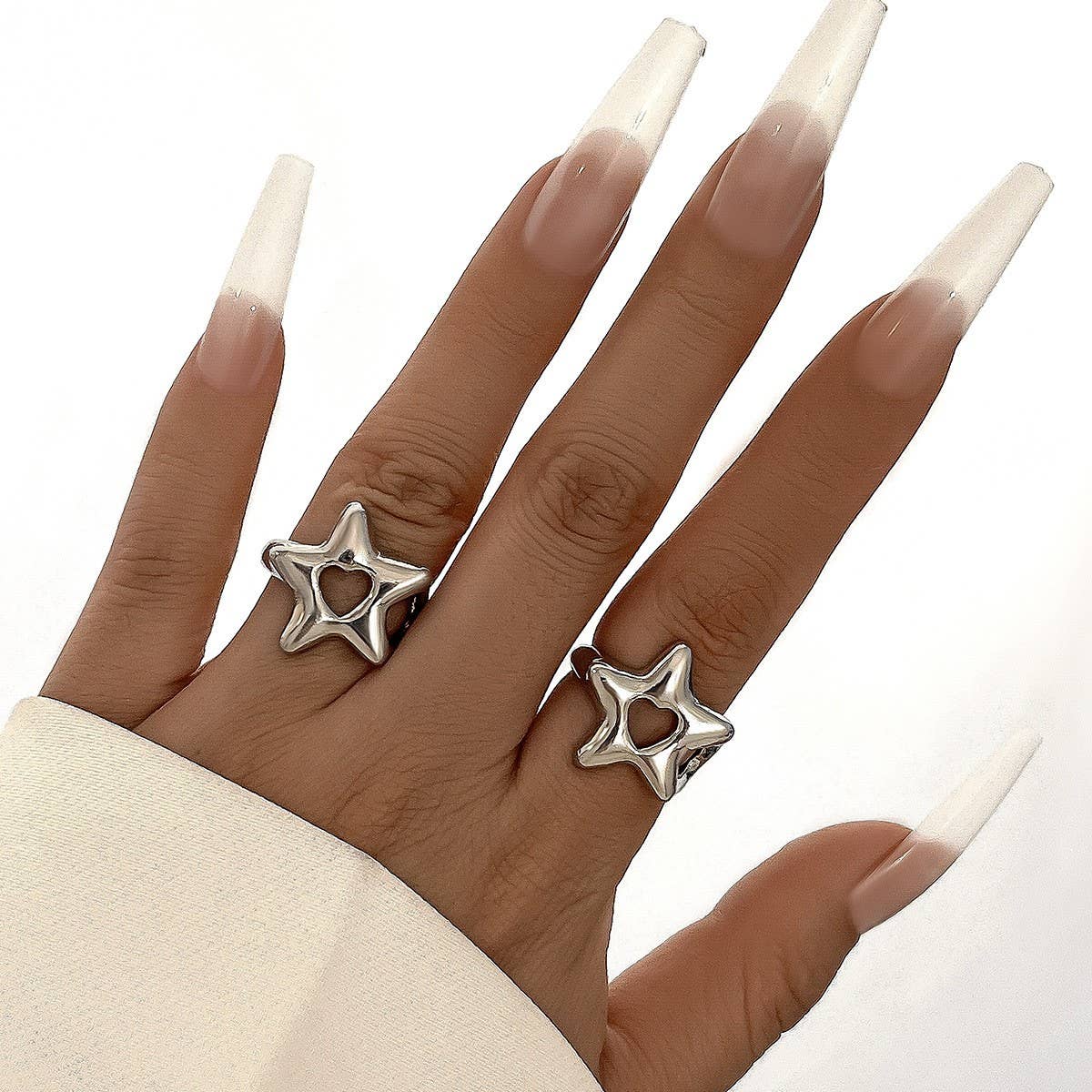 NEW FASHION FIVE-POINTED STAR OPEN ALLOY RING