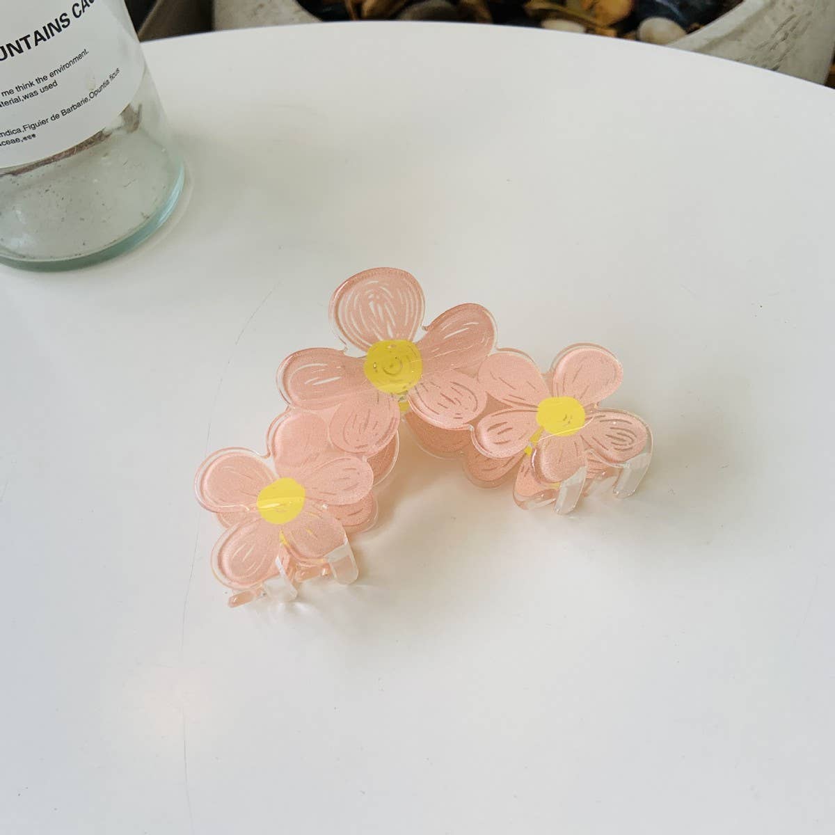 CWAHA1532_PAINTED FLOWERS DAISIES LARGE HAIR CLAW CLIP