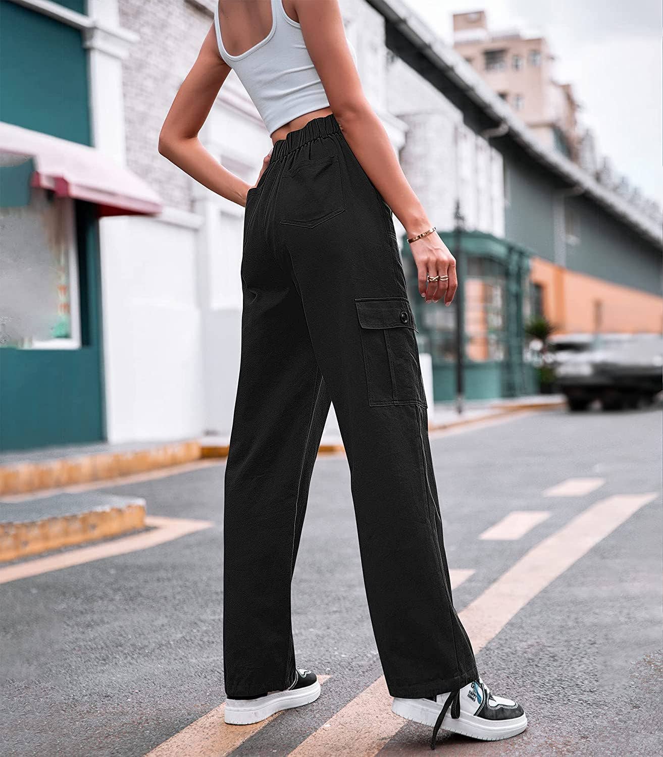 STYLISH MULTI-POCKET CARGO STRAIGHT LEG PANTS