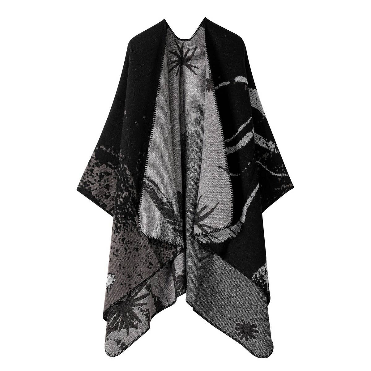 CAPE DARK DOUBLE-SIDED WARM OUTER WEAR THICK SHAWL_CWASC2120