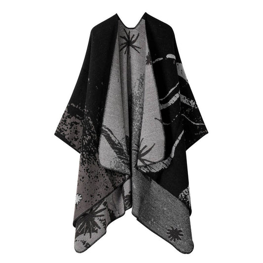 CAPE DARK DOUBLE-SIDED WARM OUTER WEAR THICK SHAWL_CWASC2120