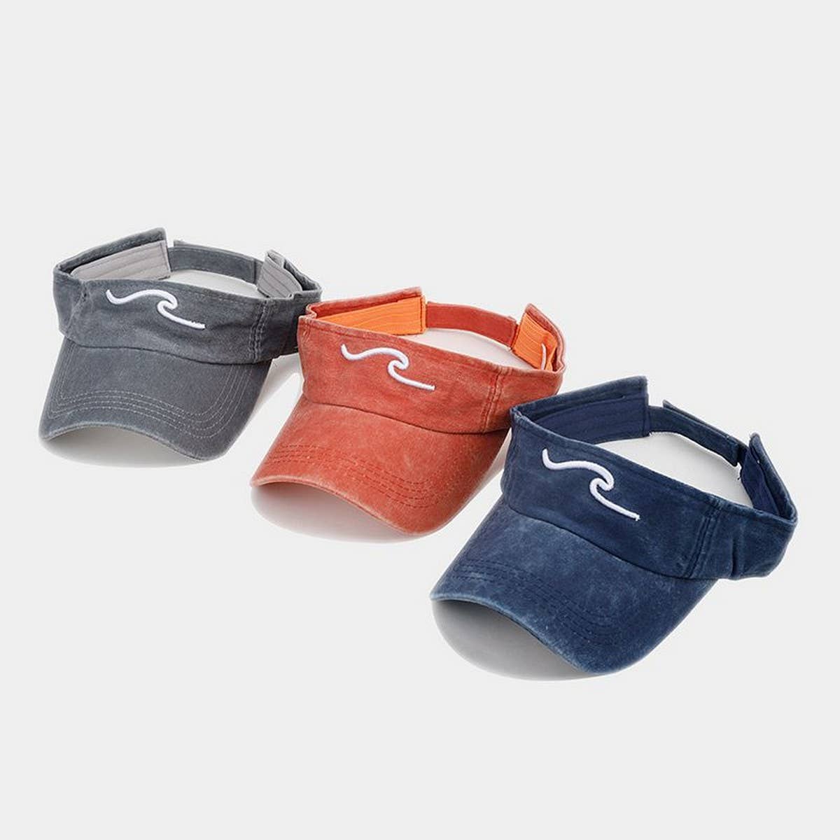 3D Wave Embroidered Visor Hat -Unisex Sunshade Cap_CWAH3299