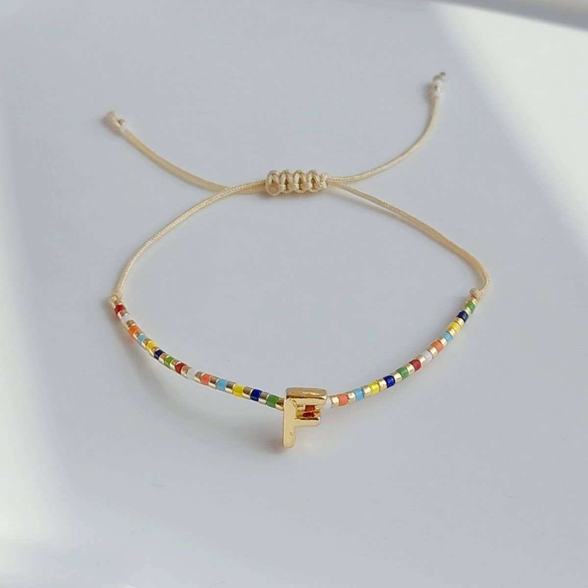 CWAJE4567_BOHEMIAN ADJUSTABLE GOLD LETTER BRACELET