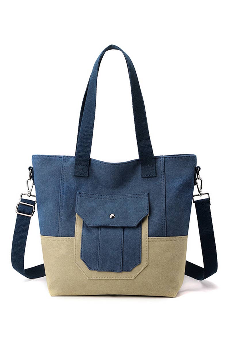BIG POCKET CANVAS CROSS BODY SHOPPER BAG_CUAB0098