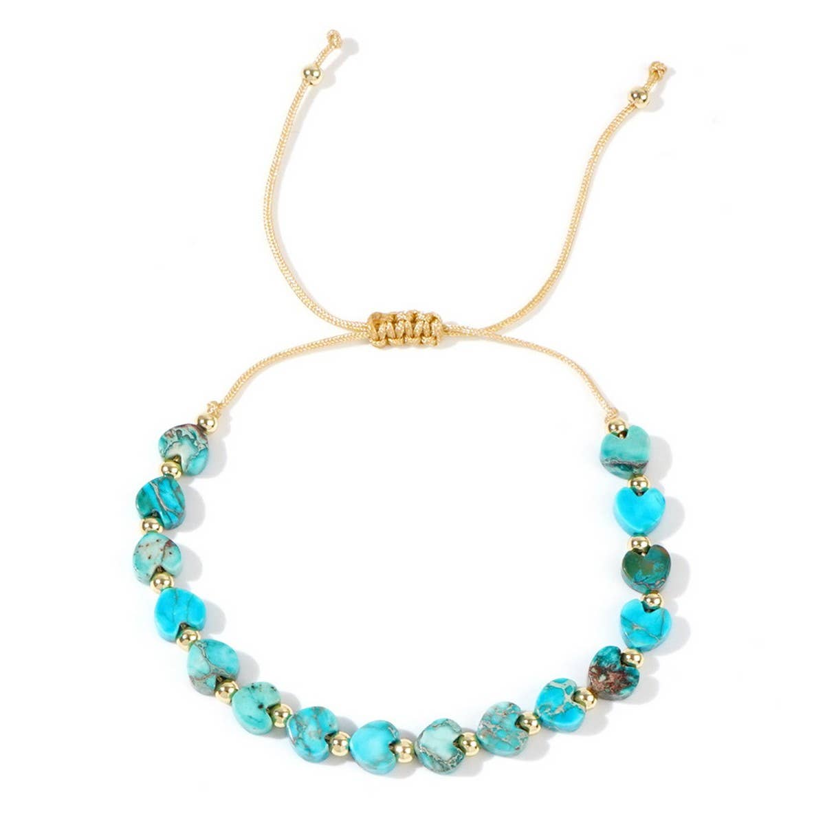 SEMI-PRECIOUS STONE IMITATION PEARL HEART BRACELET