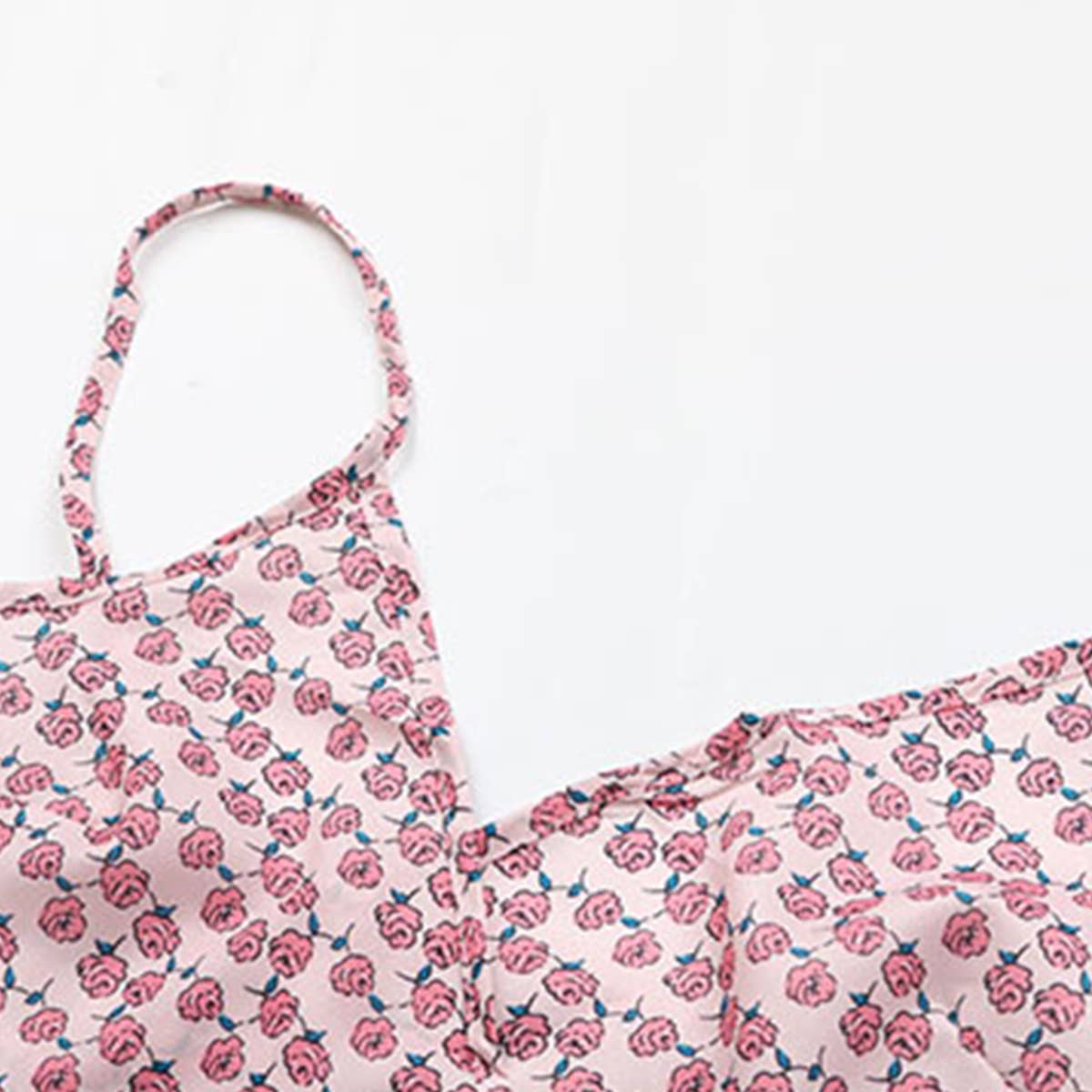 Printed irregular halter dress