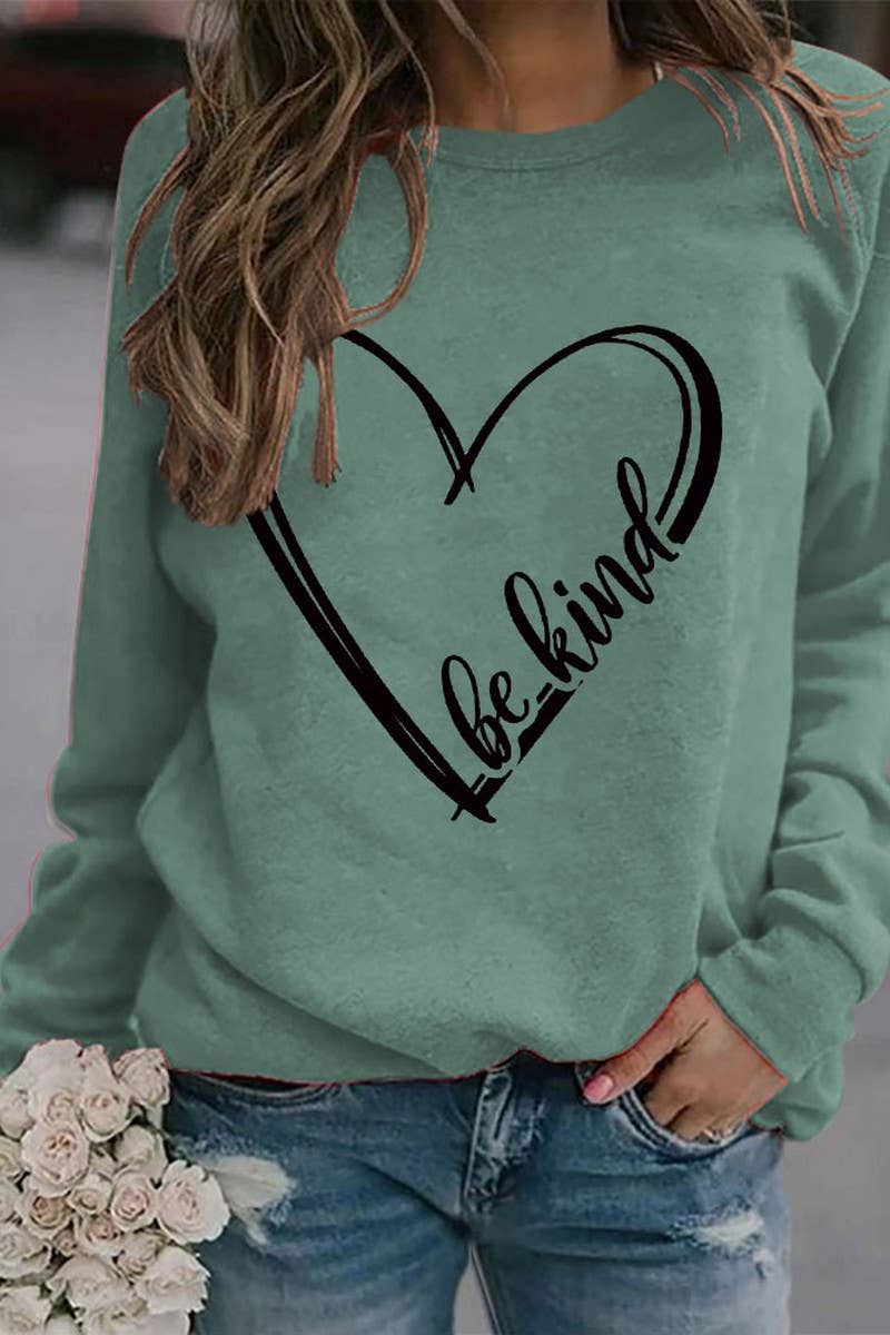 SPRING LOVE BE KIND PRINTED SWEATSHIRT PULLOVER_CWTSTL0992