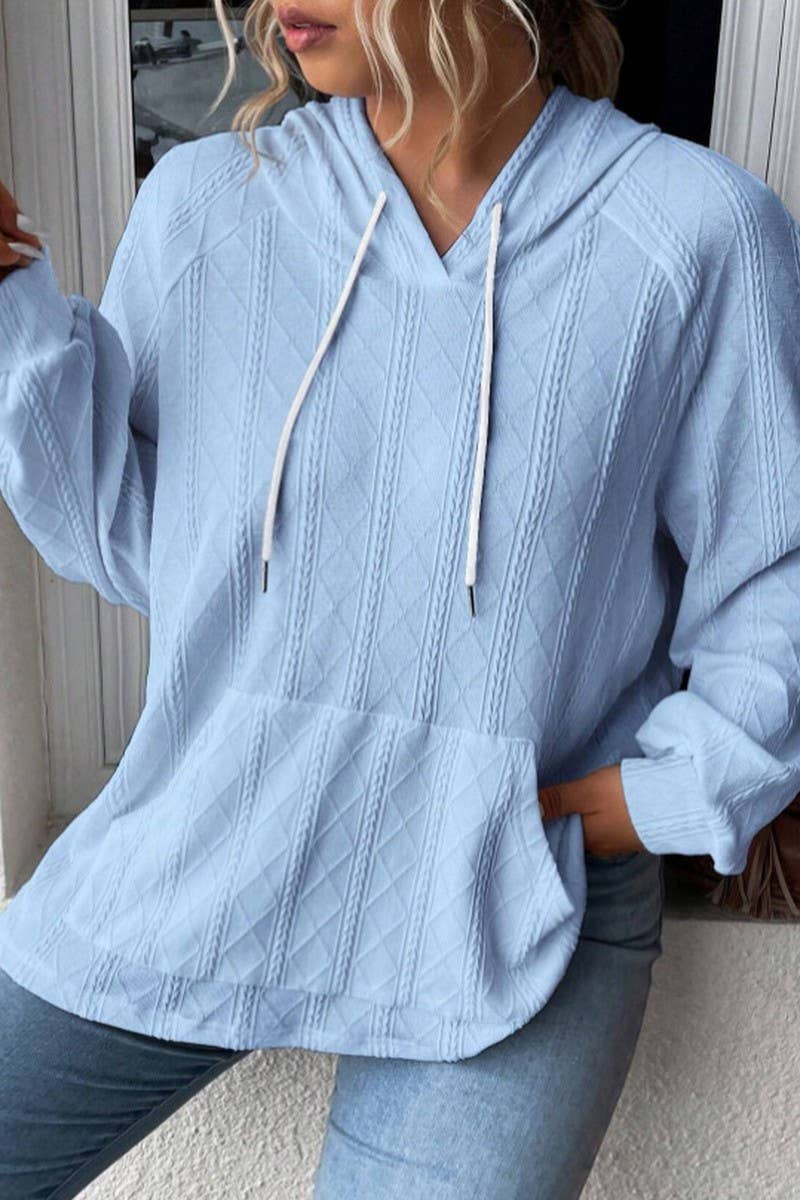 CWOHOL00634_SOLID COLOR HOODED LOOSE-FITTING SWEATSHIRT