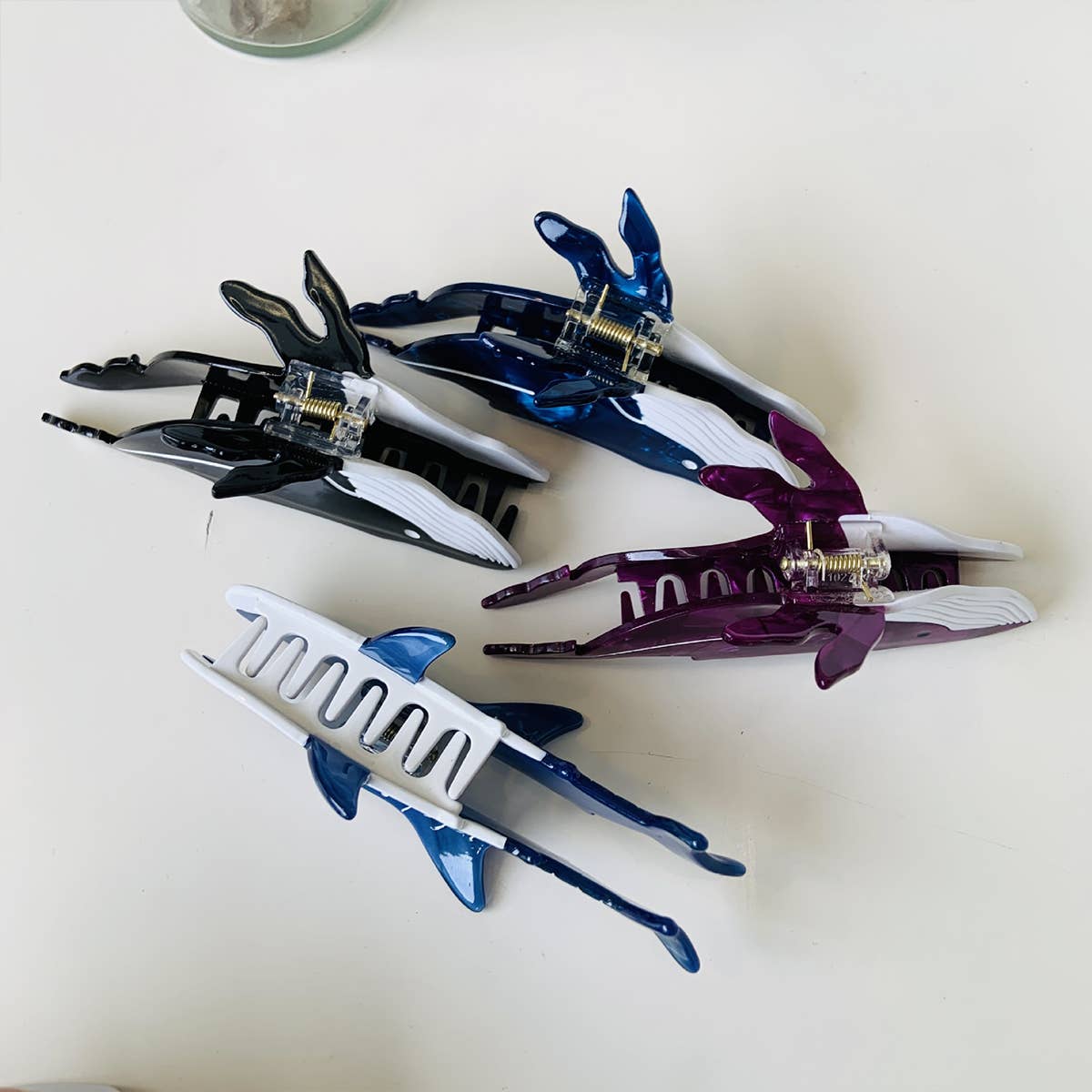 OCEAN WHALE SHELL FISH SEASHELL HAIR CLAW CLIPS_CWAHA0550