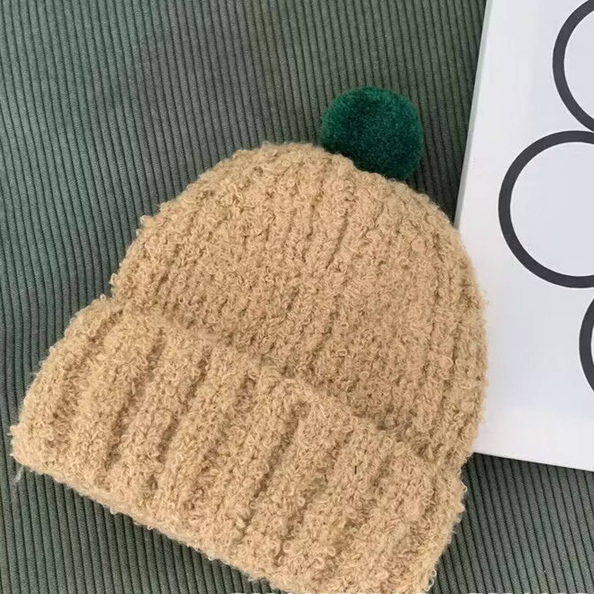 CHILDREN'S CUTE COLORFUL BALL SOFT KNITTED HAT_CWAH2930