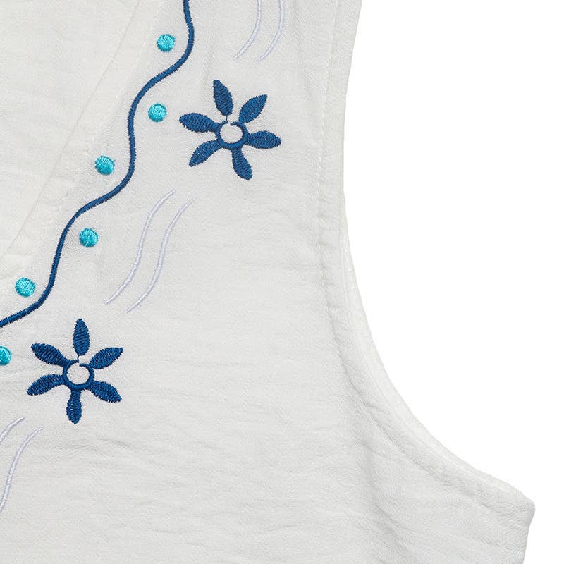 Embroidered cardigan and shorts two-piece set