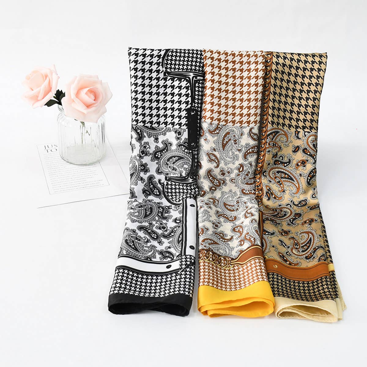 Paisley Print Satin Scarf - Versatile Neck Wrap_CWASC1171