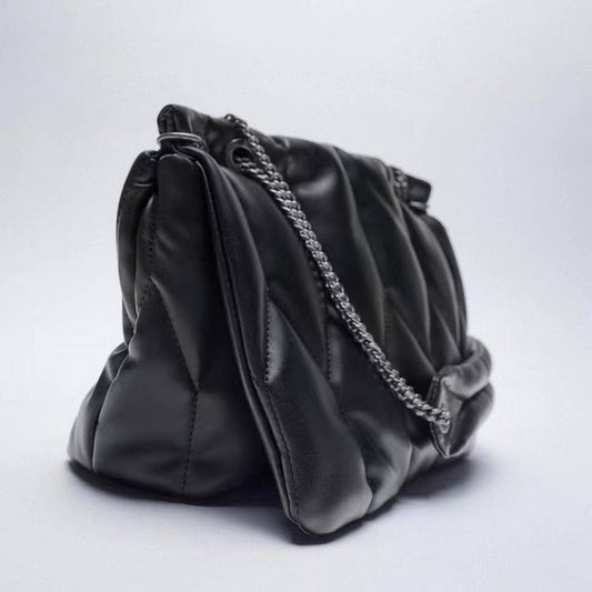 NEW FASHION BLACK CHAIN QUILTED SHOULDER BAG_CWAB3436