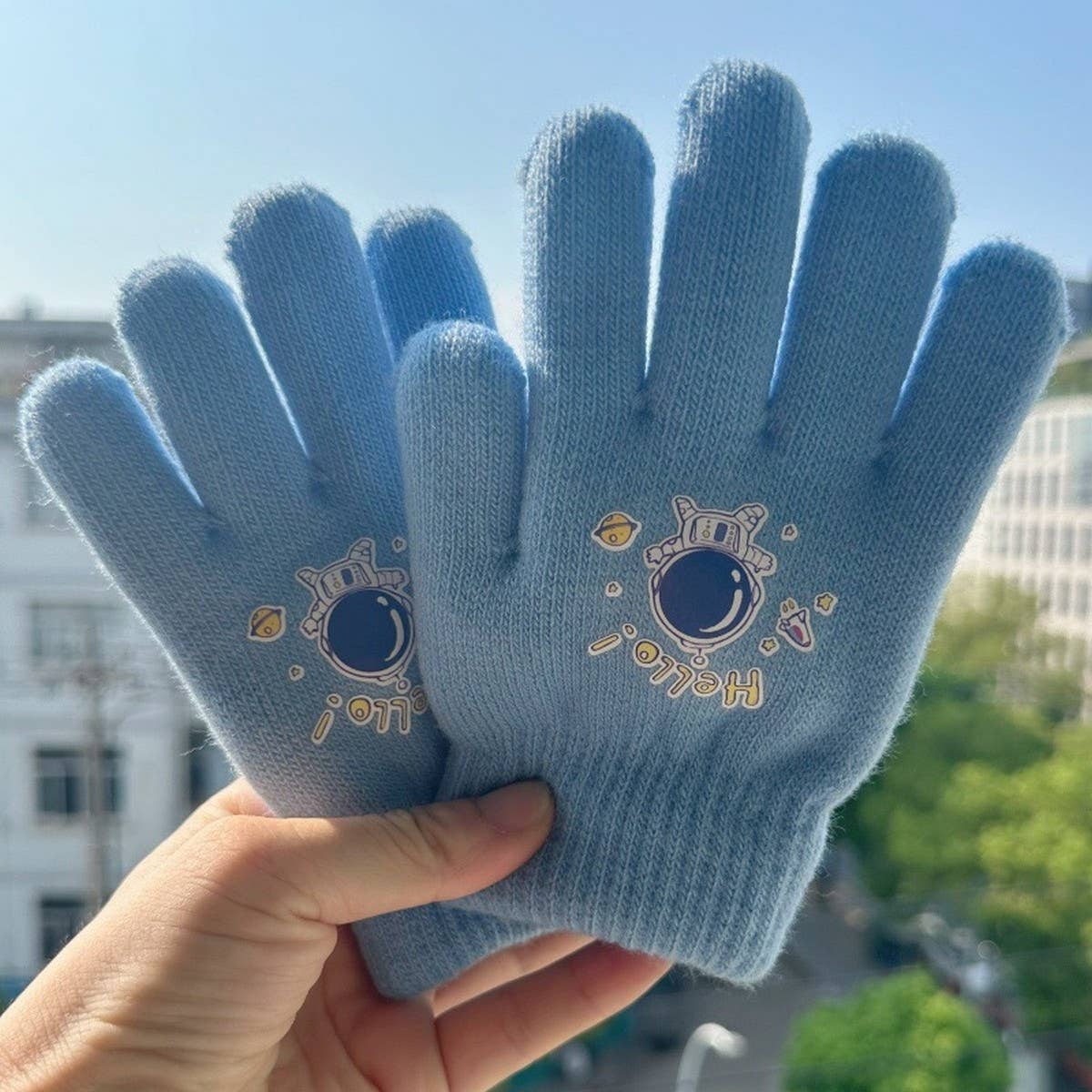 CWAG0278_FLOWER BEAR RABBIT CHILDREN'S FIVE-FINGER GLOVES