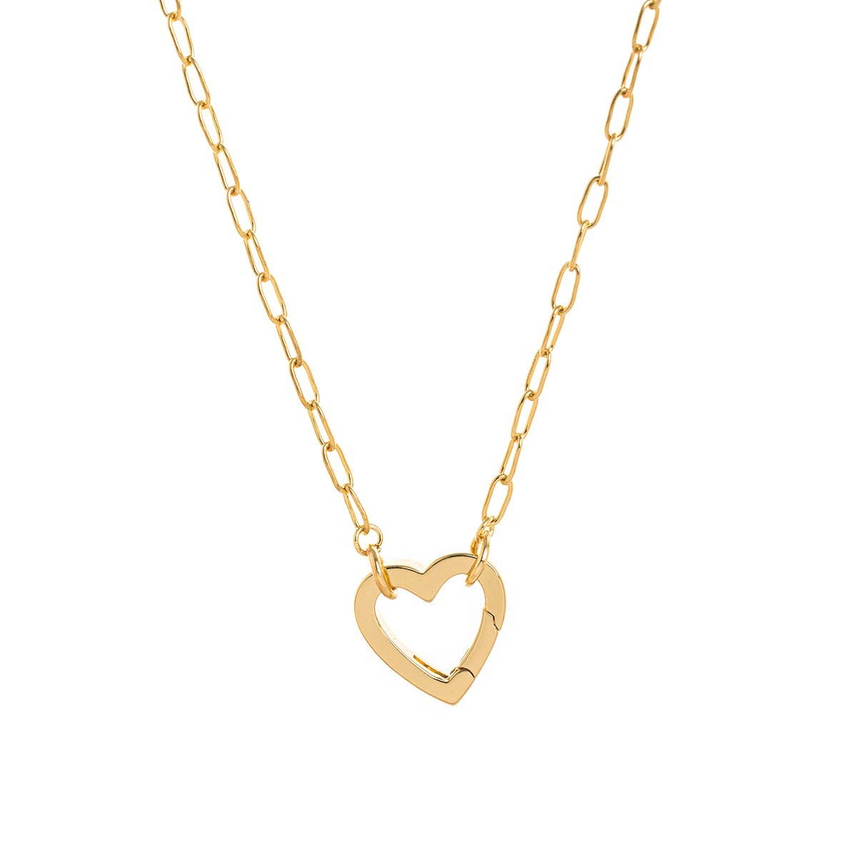 LOOSE RING HEART ROUND PENDANT NECKLACE