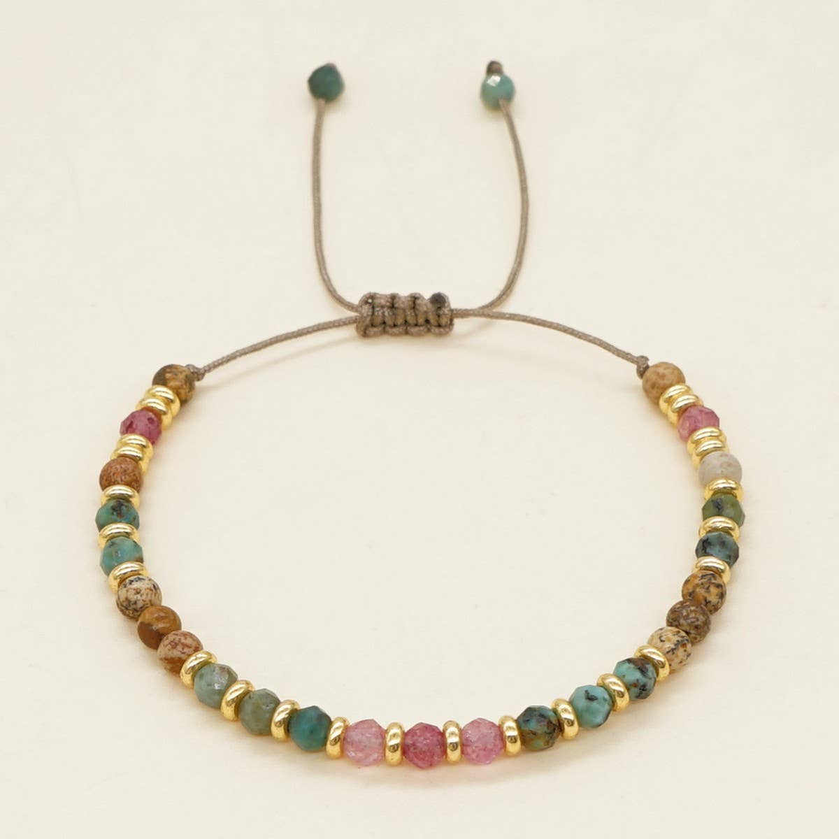 COLORFUL SEMI-PRECIOUS STONEHANDMADE BEADEDBRACELET_CWAB4639