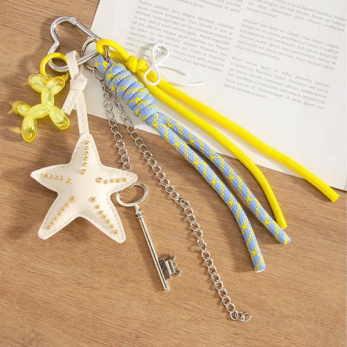 Starfish & Balloon Dog Keychain with Tassel_CWMM7567