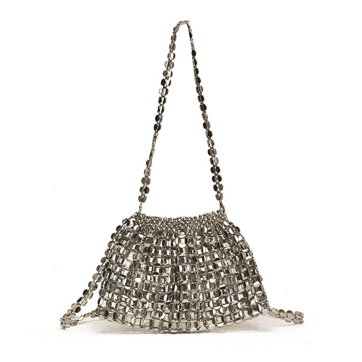 Fashionable hollowed-out glossy crossbody bag