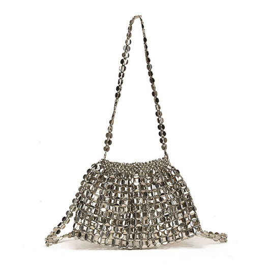 Fashionable hollowed-out glossy crossbody bag