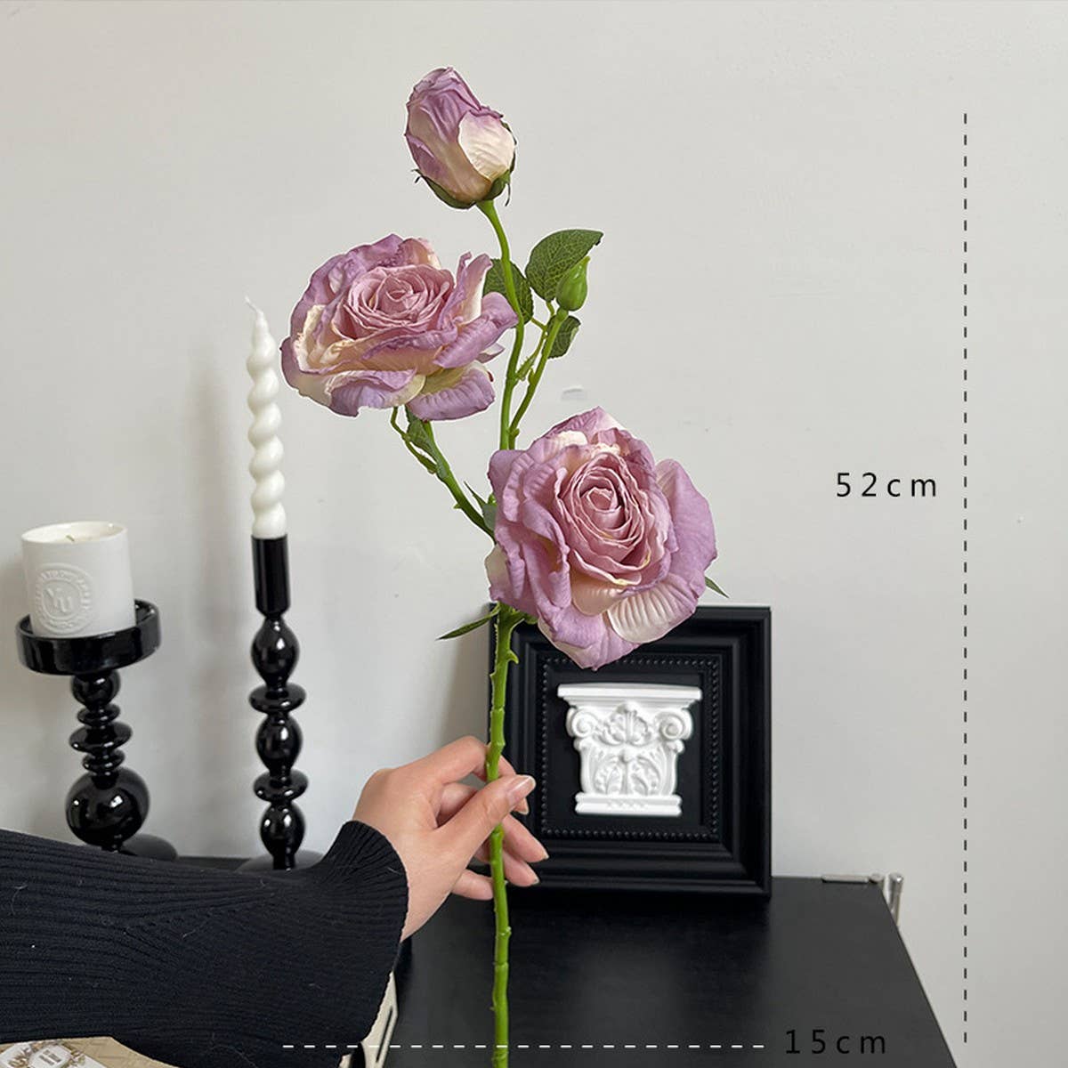 Vintage Dried-Look 3-Head Artificial Roses