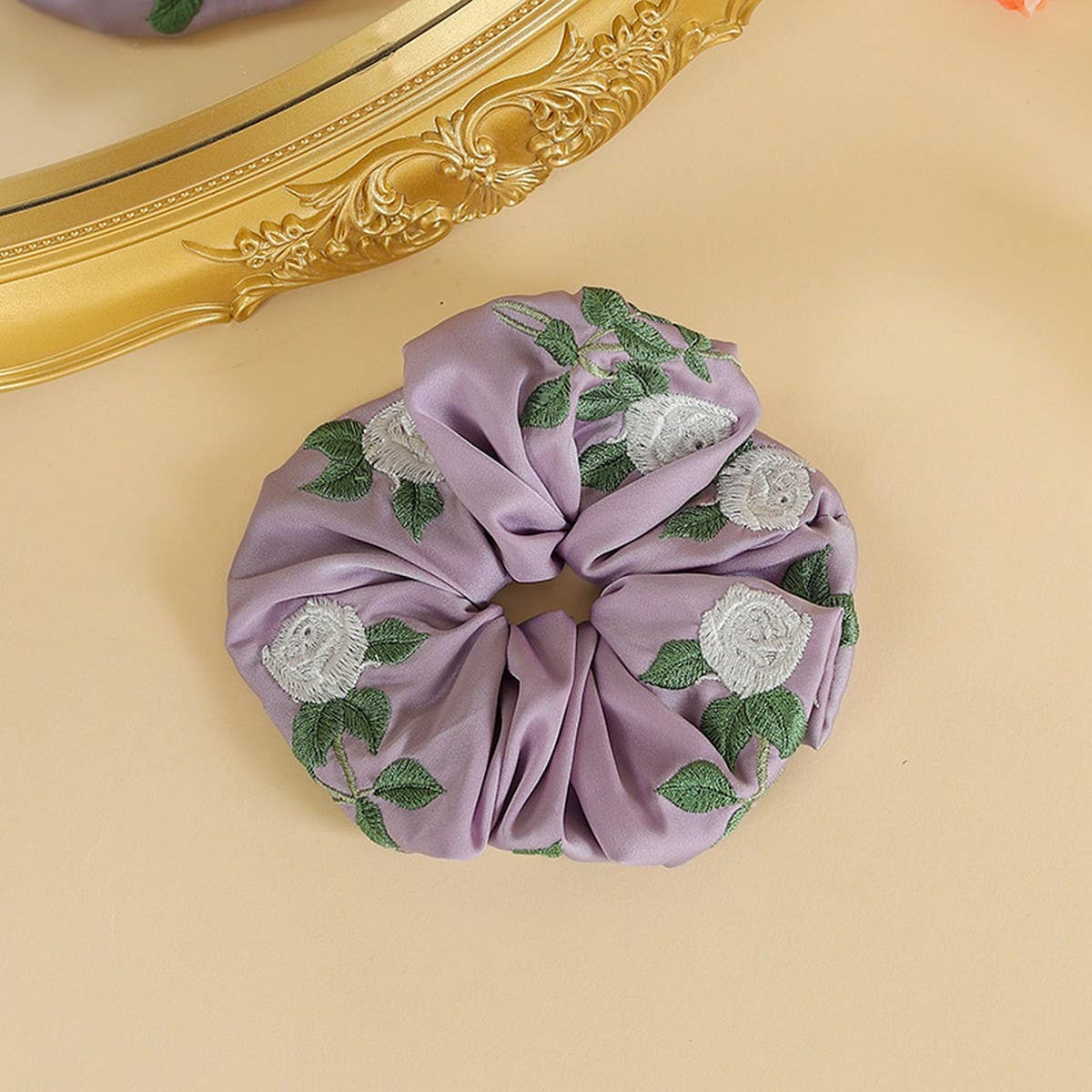 White Rose Embroidered Hair Tie for Qipao & Hanfu
