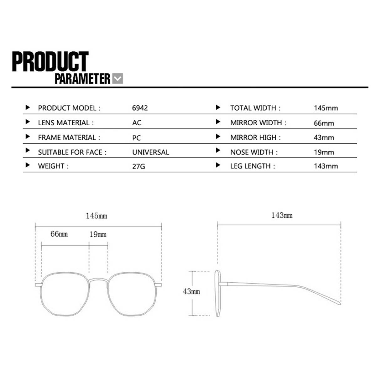 OVAL FRAME FASHION GLASSES_CWASG0114