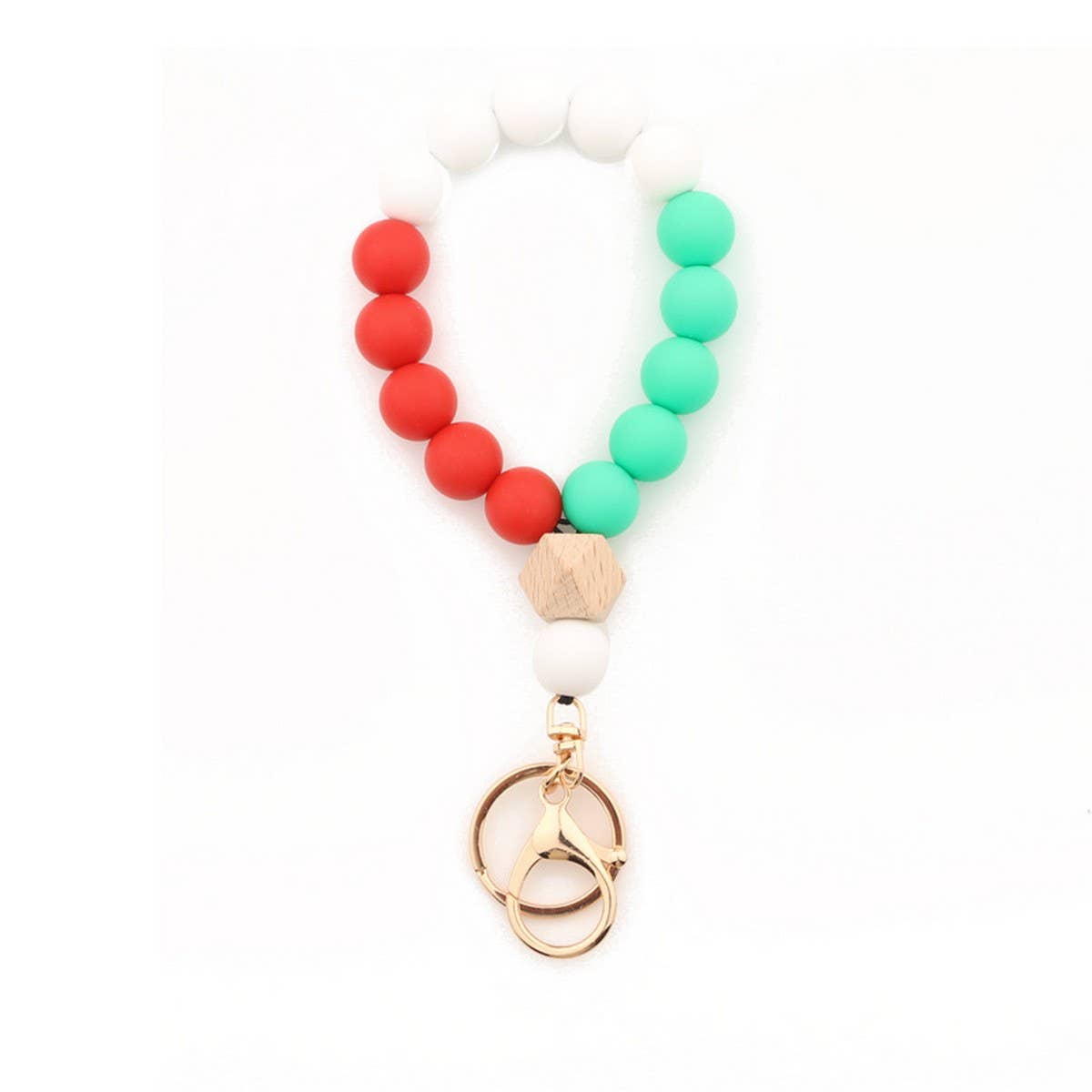 Holiday Silicone Bead Keychain Bracelet Gift