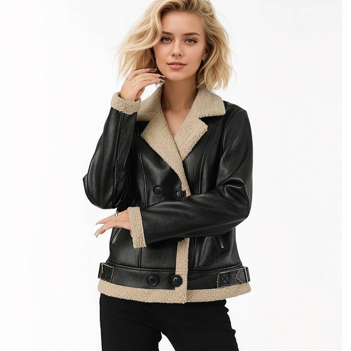Faux Fur Lined PU Jacket ? Warm Coco Style Coat