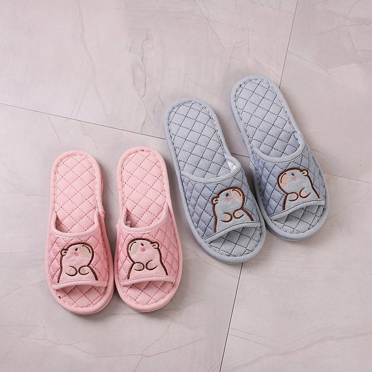 Capybara Indoor Slippers with Thick Fabric Sole_CWSHF0192