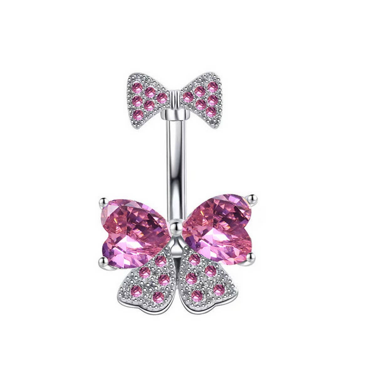 Best-Selling Copper Bow Zircon Belly Button Ring_CWMM9462