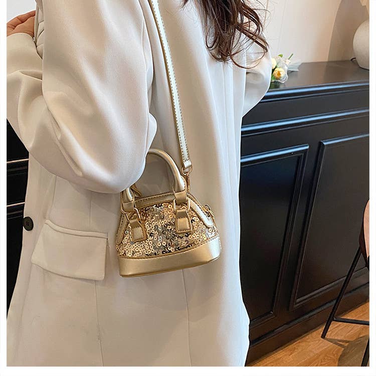 Mini sequin versatile crossbody shell bag