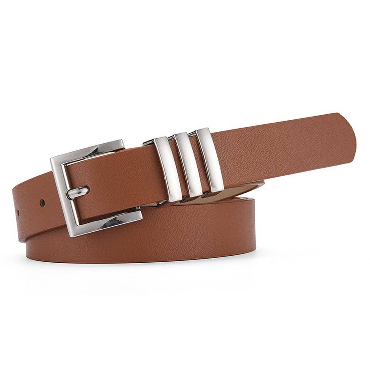 MATTE KOREAN-STYLE METAL SQUARE BUCKLE BELT