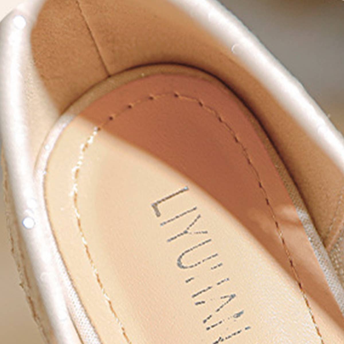 LACE AND RHINESTONE POINTED TOE FLATS