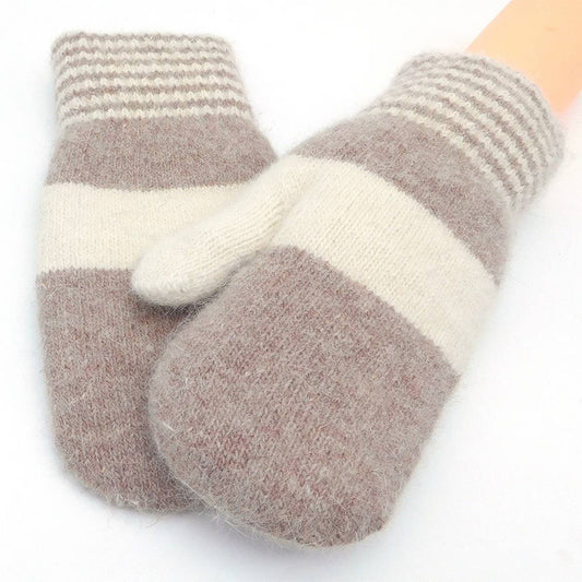 NEW WINTER RABBIT FUR WARM KNITTED GLOVES_CWAG0260