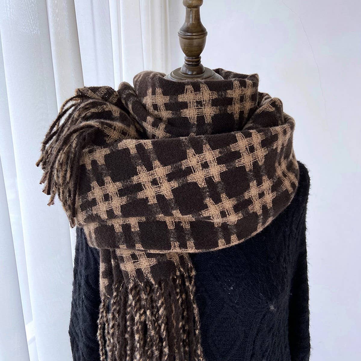 Retro Plaid Scarf ??Soft Warm Couple Winter Wrap_CWASC1471