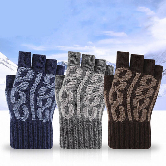 MEN'S KNITTED HALF FINGER WINTER PLUSH GLOVES_CWAG0228