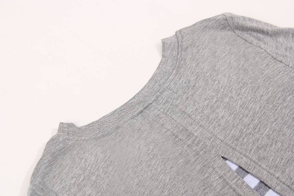 FAKE TWO CREW NECK STRETCH LOOSE STRIPED T-SHIRTS