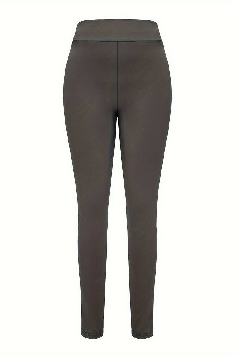 CWBLP2192_TEXTURED RUCHED KNIT SLIM PANTS