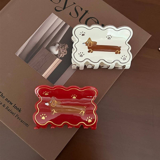 Dachshund Acetate Hair Claw Cute Clip