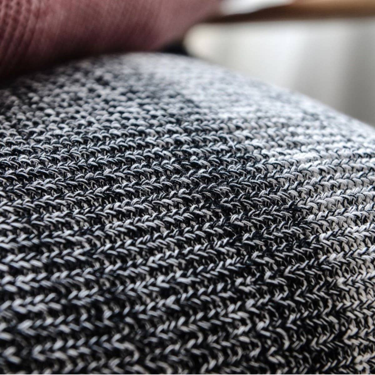 GRADIENT HERRINGBONE COTTON CABLE KNITTED PILLOW