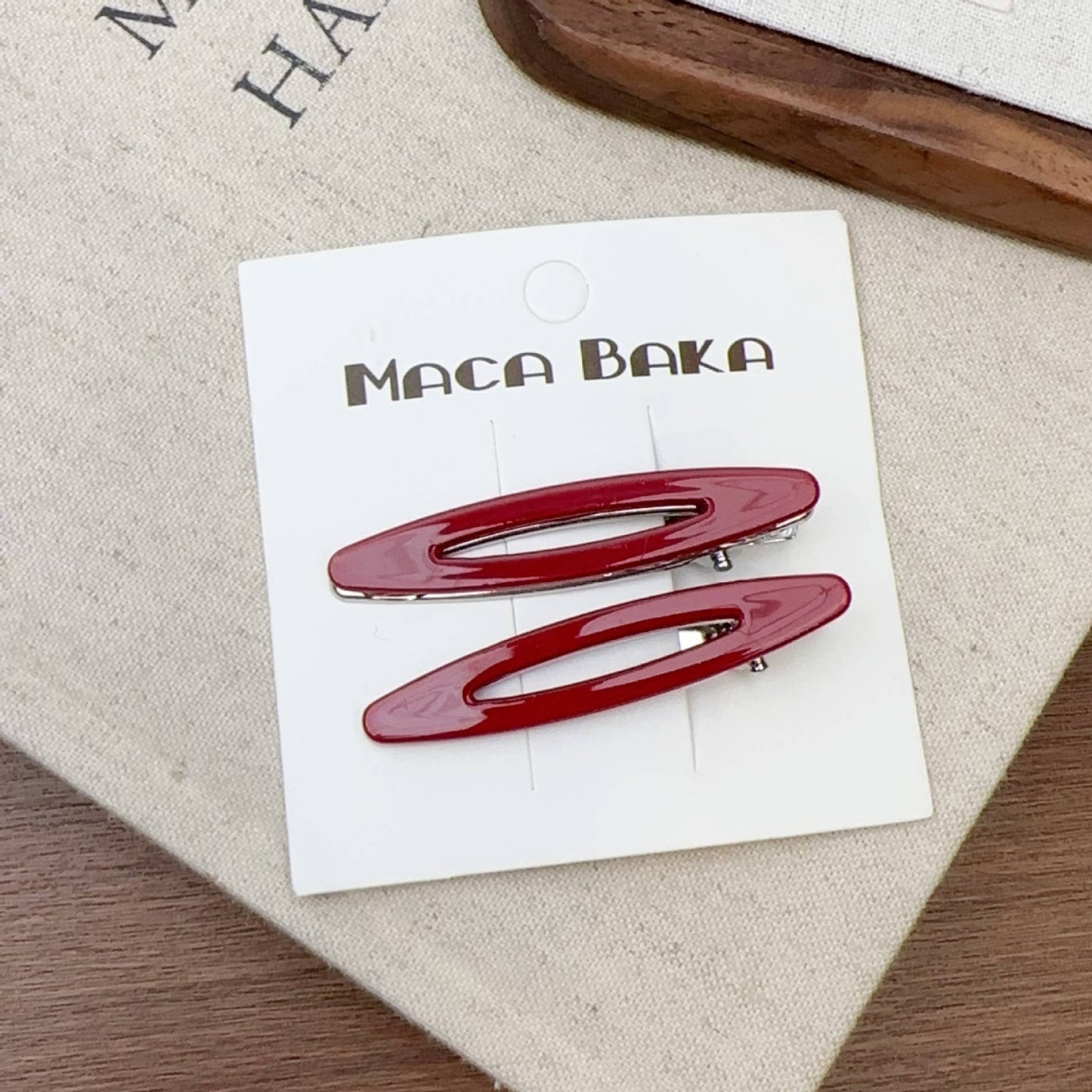 Small niche simple hollow willow acetic acid metal hairpin