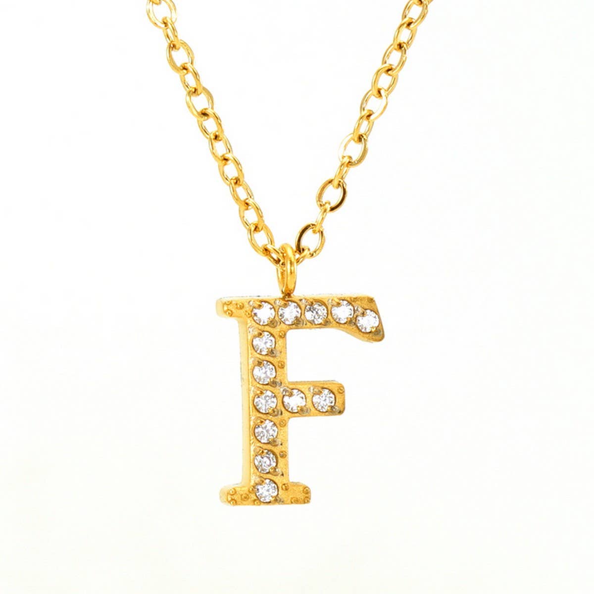 FASHION 26 LETTER DIAMOND PENDANT NECKLACE_CWAJE0684