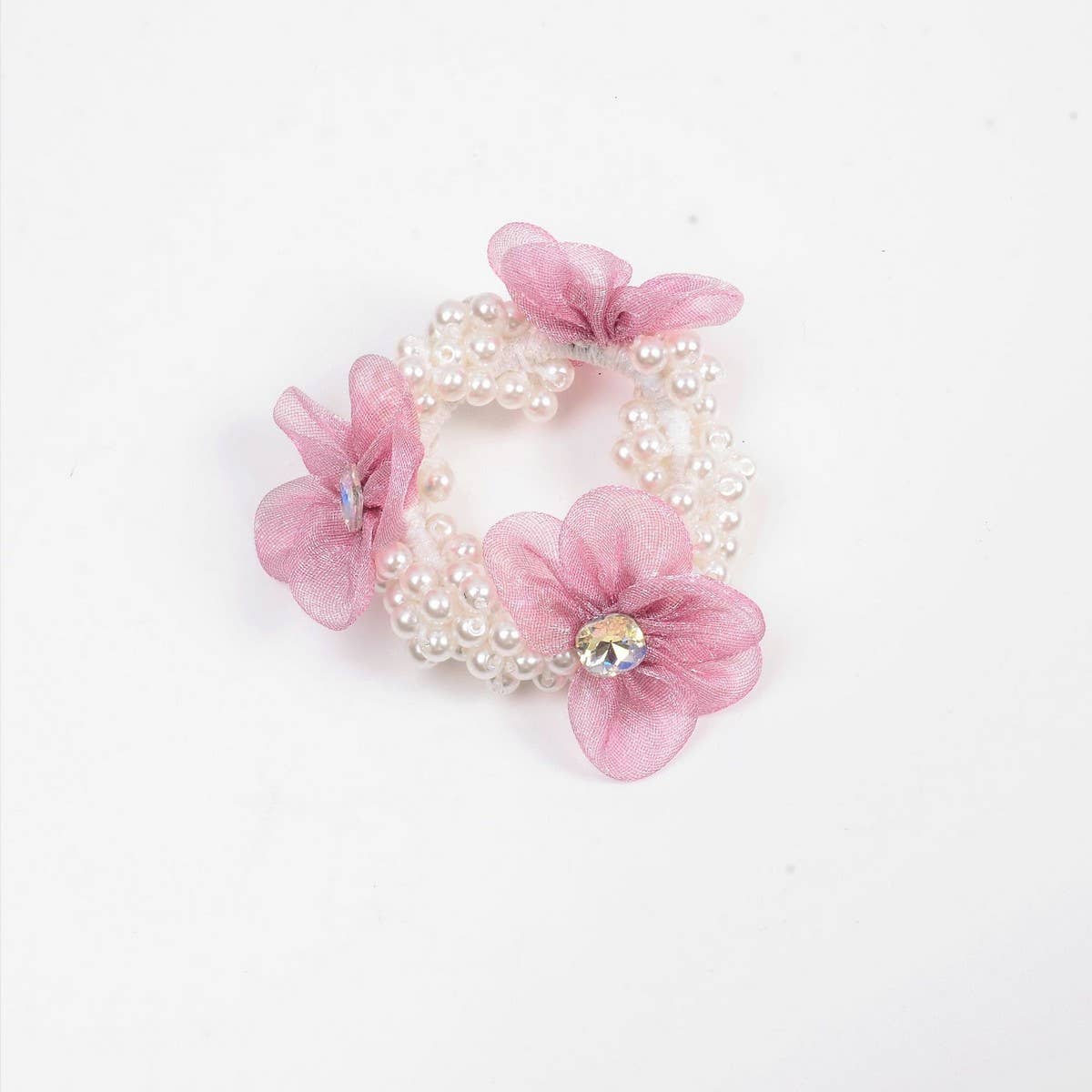 Elegant Pearl Organza Hair Tie for Women
